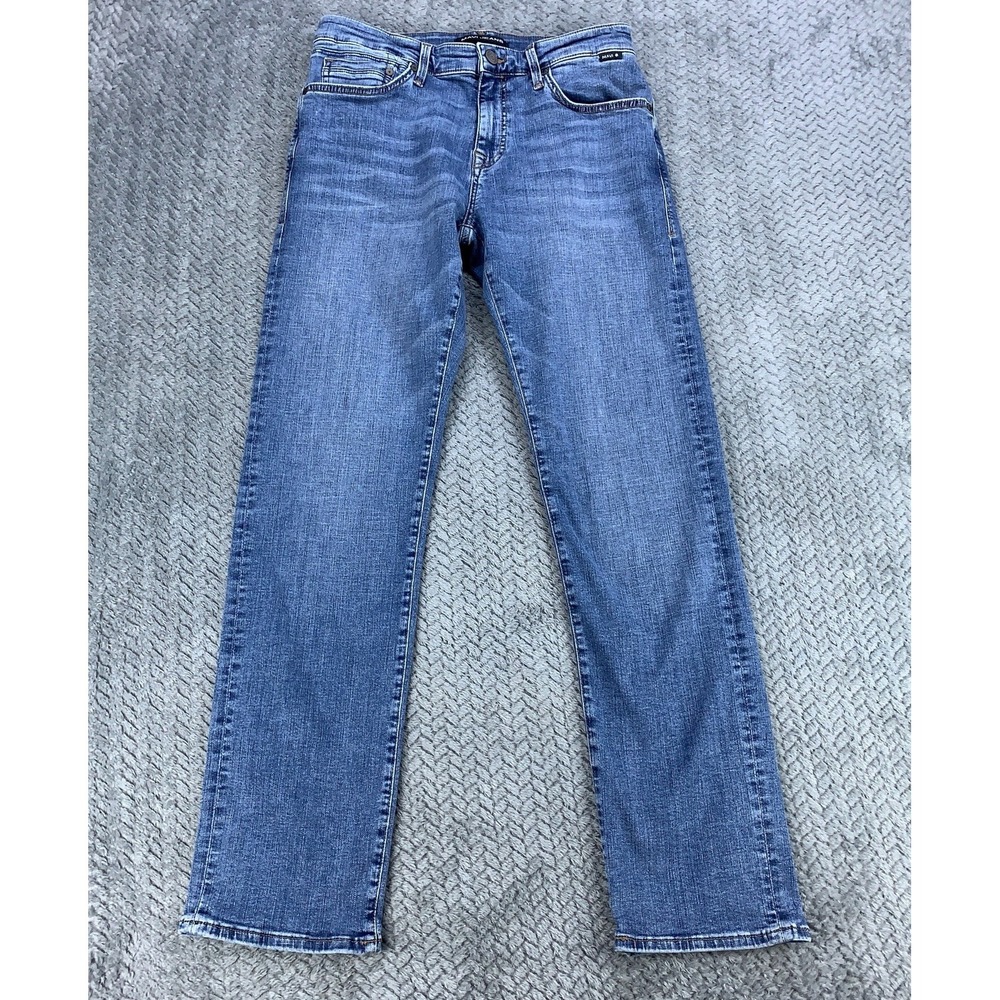 Mavi Zach Straight Leg Jeans Mens 29x32 (Fits 30x31) Blue Denim‎ Faded Stretch